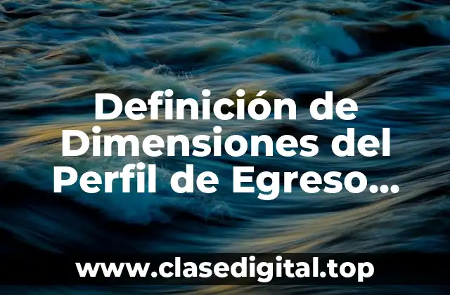 Definición de Dimensiones del Perfil de Egreso DGEPES