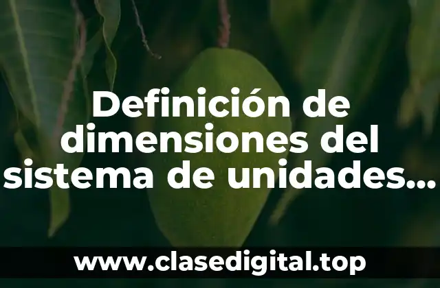 Definición de dimensiones del sistema de unidades fundamentales