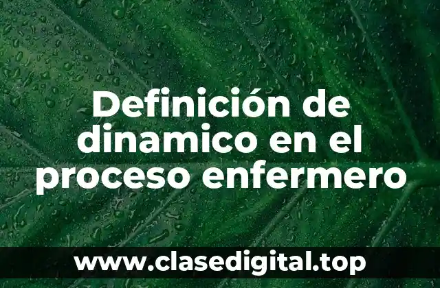 Definición de dinamico en el proceso enfermero