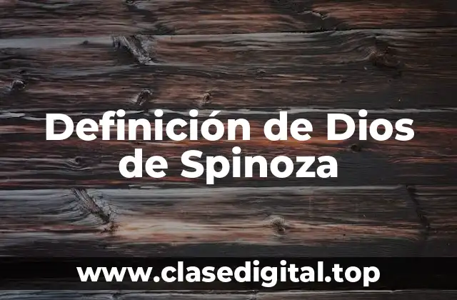 Definición de Dios de Spinoza