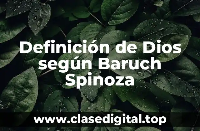 Definición de Dios según Baruch Spinoza