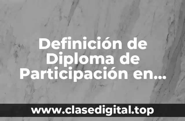 Definición de Diploma de Participación en Carrera de 15km