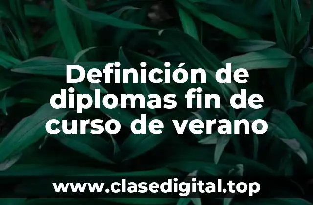 Definición de diplomas fin de curso de verano