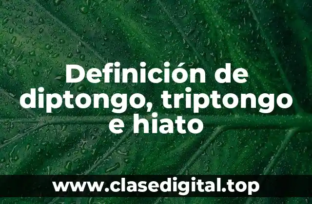 Definición técnica de diptongo
