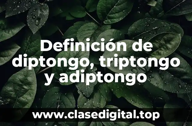 Definición de diptongo, triptongo y adiptongo