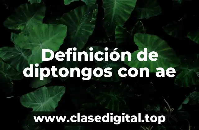 Definición de diptongos con ae