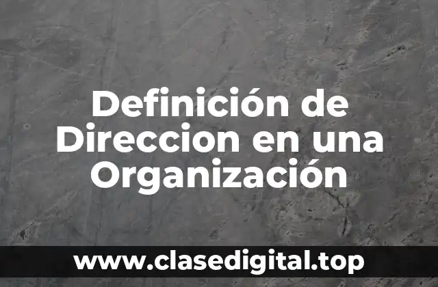 Definición de Direccion en una Organización