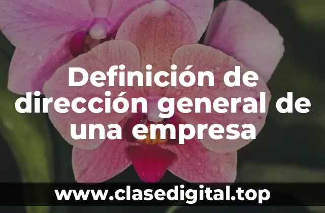 Definición de dirección general de una empresa