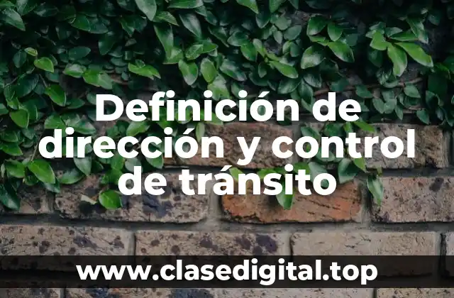 Definición técnica de dirección y control de tránsito