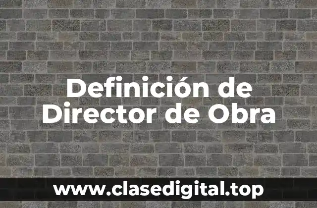 Definición de Director de Obra