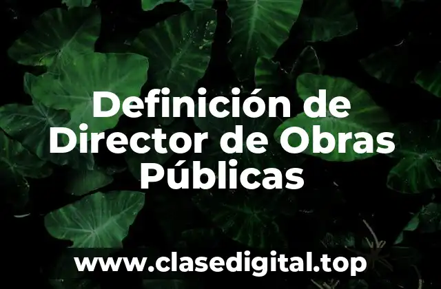 Definición de Director de Obras Públicas
