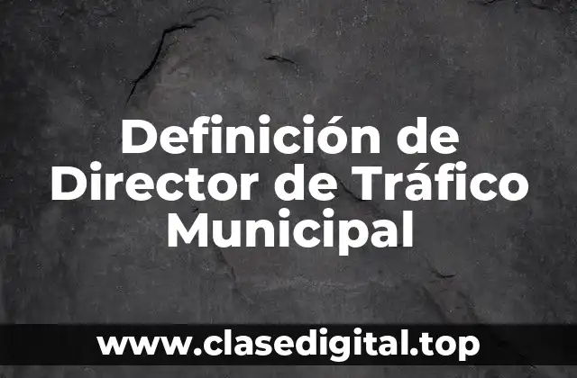 Definición de Director de Tráfico Municipal