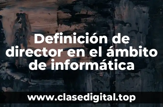 Definición de director en el ámbito de informática