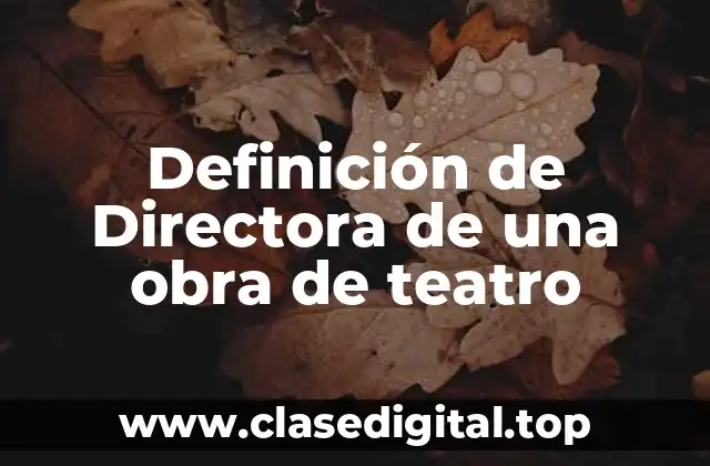 Definición de Directora de una obra de teatro