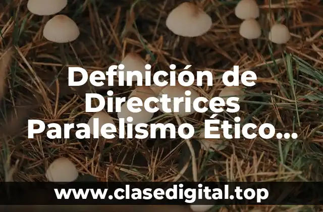 Definición de Directrices Paralelismo Ético Cognositivo