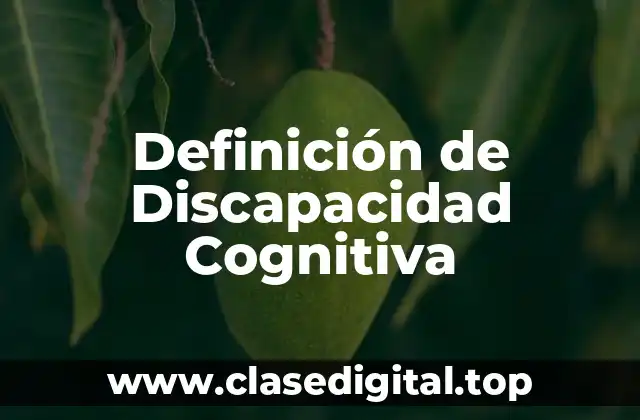 Definición técnica de discapacidad cognitiva