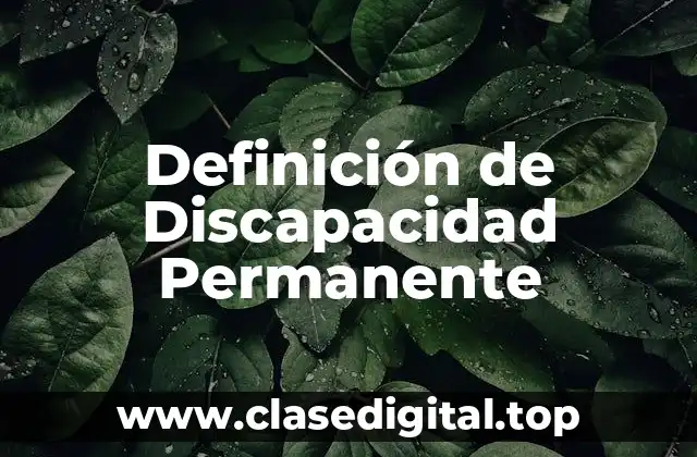 Definición de Discapacidad Permanente