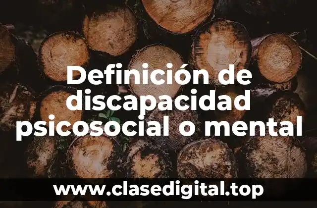 Definición de discapacidad psicosocial o mental