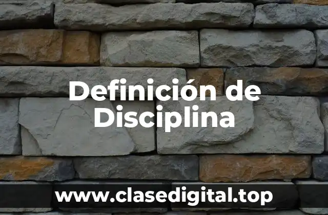 Definición de Disciplina
