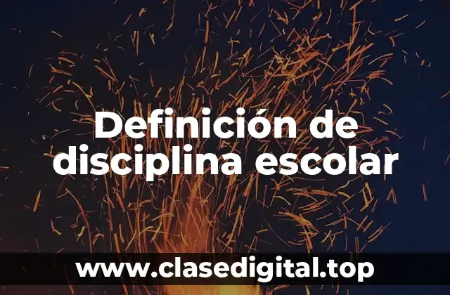 Definición técnica de disciplina escolar