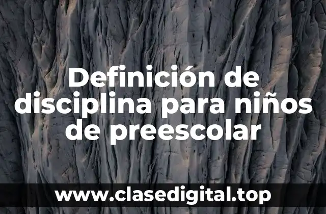 Definición técnica de disciplina para niños de preescolar