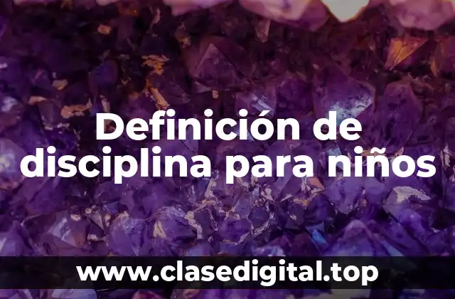 Definición de disciplina para niños