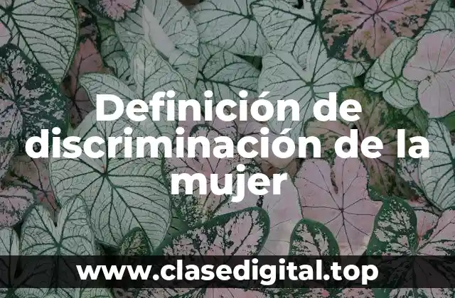 Definición de discriminación de la mujer