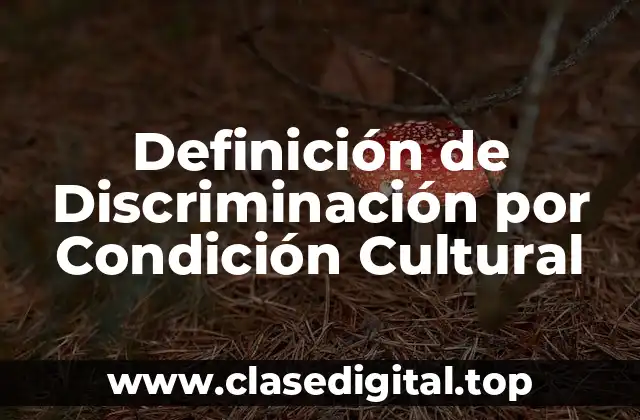 Definición de Discriminación por Condición Cultural