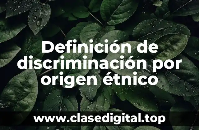 Definición de discriminación por origen étnico