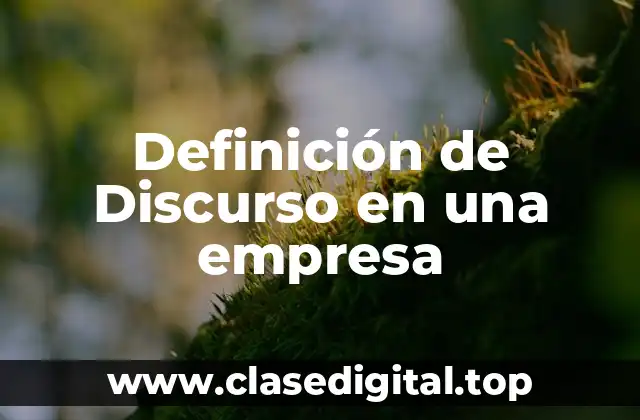 Definición de Discurso en una empresa