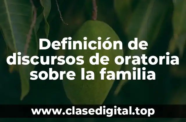 Definición de discursos de oratoria sobre la familia