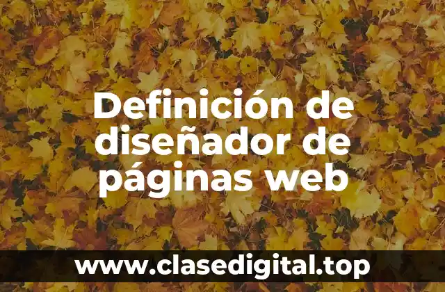 Definición de diseñador de páginas web