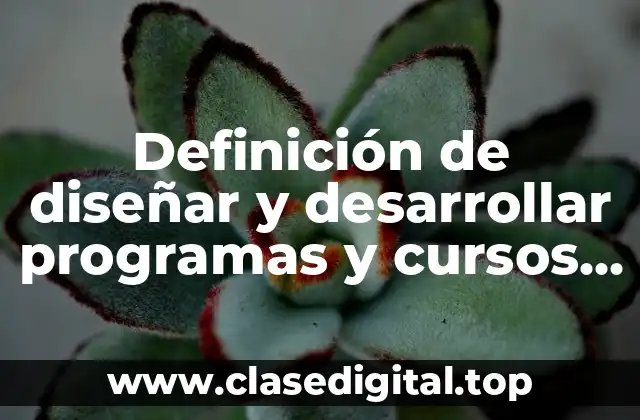 Definición de diseñar y desarrollar programas y cursos de formación
