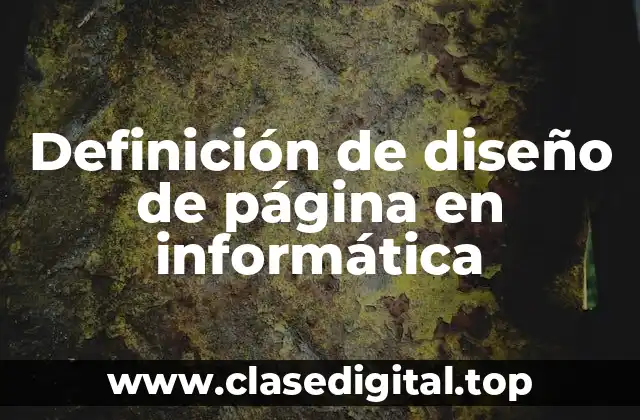 Definición de diseño de página en informática