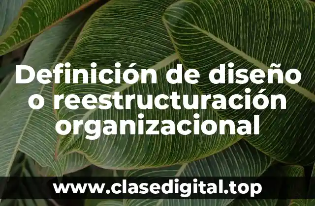 Definición de diseño o reestructuración organizacional