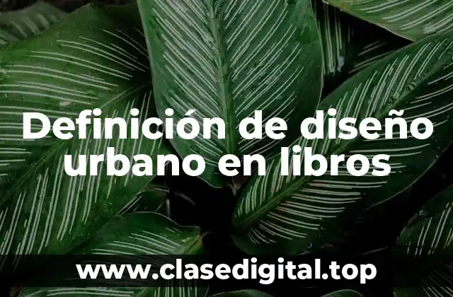 Definición de diseño urbano en libros