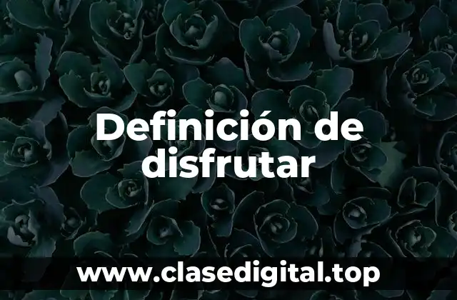 Definición técnica de disfrutar