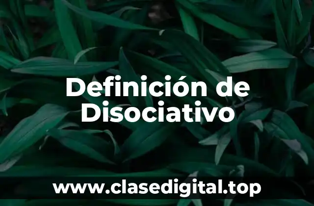 Definición de Disociativo