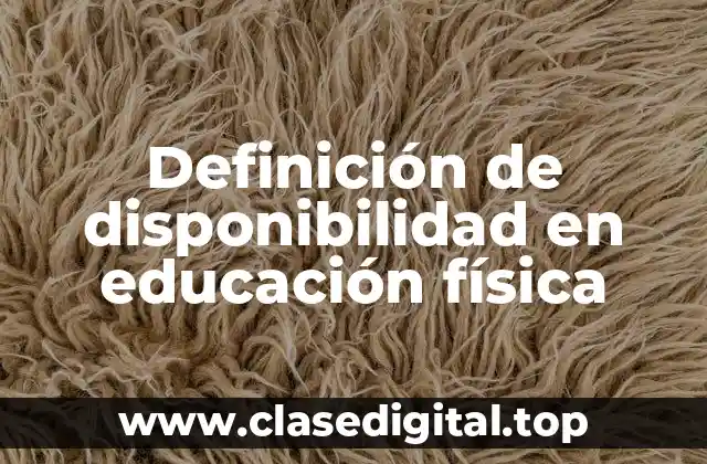 Definición de disponibilidad en educación física