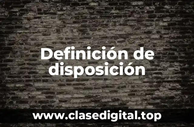 Definición de disposición
