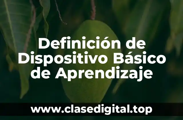 Definición de Dispositivo Básico de Aprendizaje
