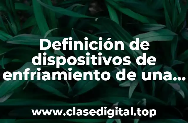 Definición de dispositivos de enfriamiento de una computadora