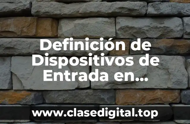 Definición de Dispositivos de Entrada en Informática
