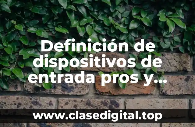 Definición de dispositivos de entrada pros y contras