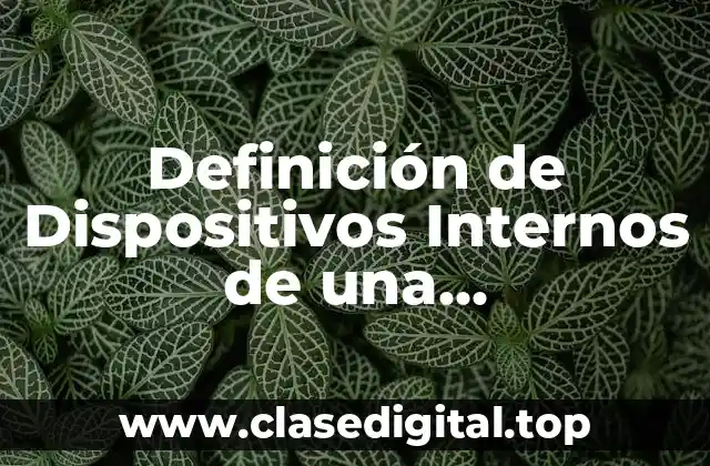 Definición de Dispositivos Internos de una Computadora