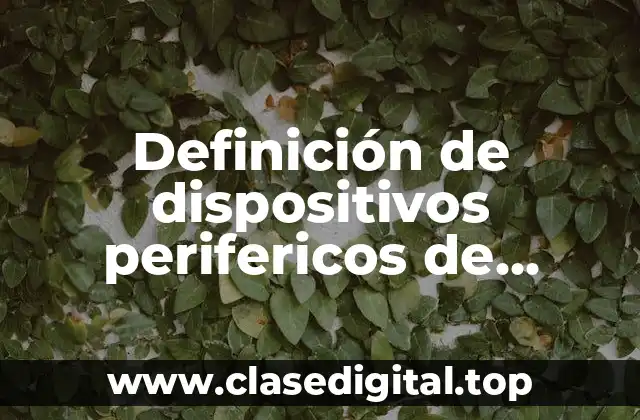 Definición de dispositivos perifericos de entrada salida y almacenamiento