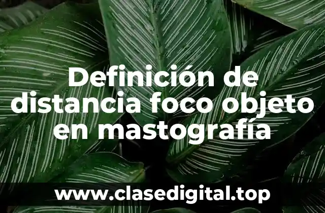 Definición de distancia foco objeto en mastografía
