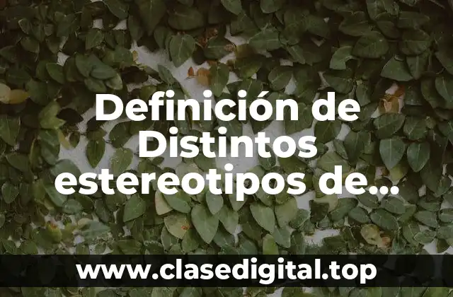 Definición de Distintos estereotipos de género en diferentes culturas