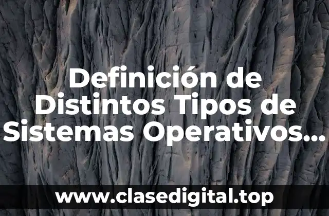 Definición de Distintos Tipos de Sistemas Operativos para Usuarios