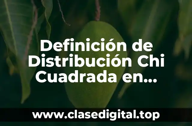 Definición de Distribución Chi Cuadrada en Probabilidad y Estadística